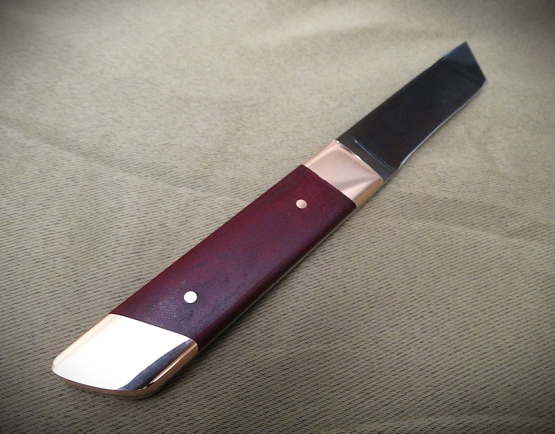 Tanto fixed blade knife art leather wood