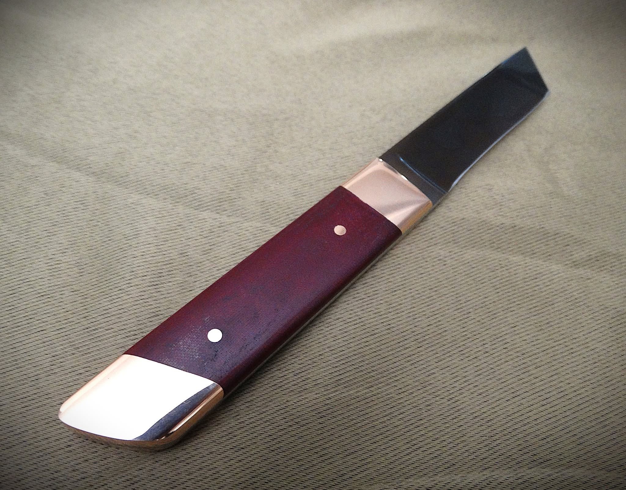 Tanto fixed blade knife art leather wood
