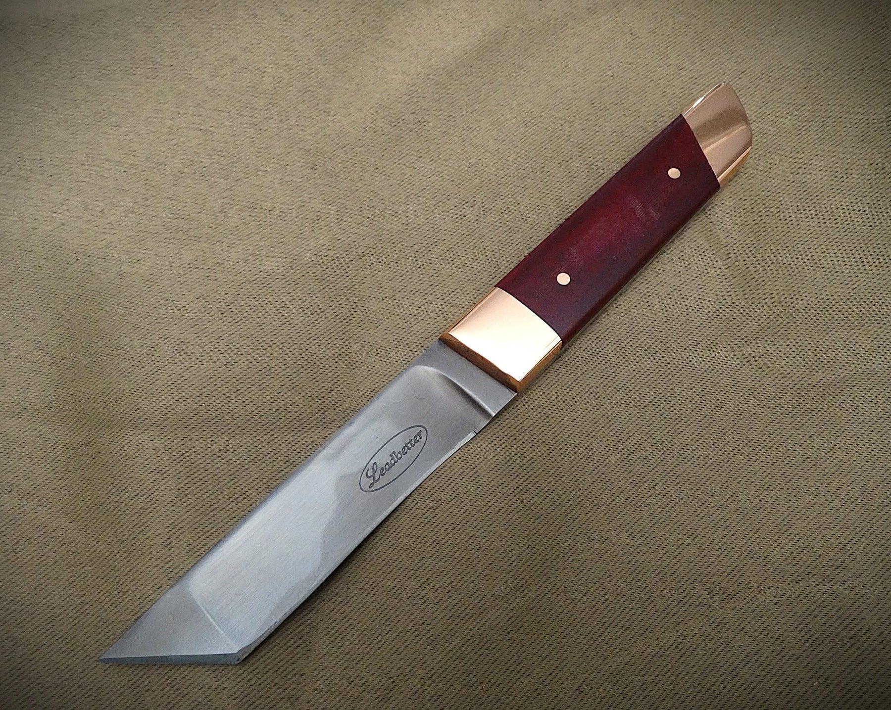Tanto fixed blade knife art leather wood