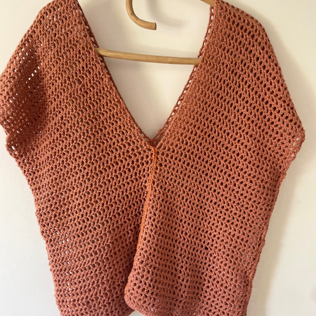 Crochet Net Top in Terracotta