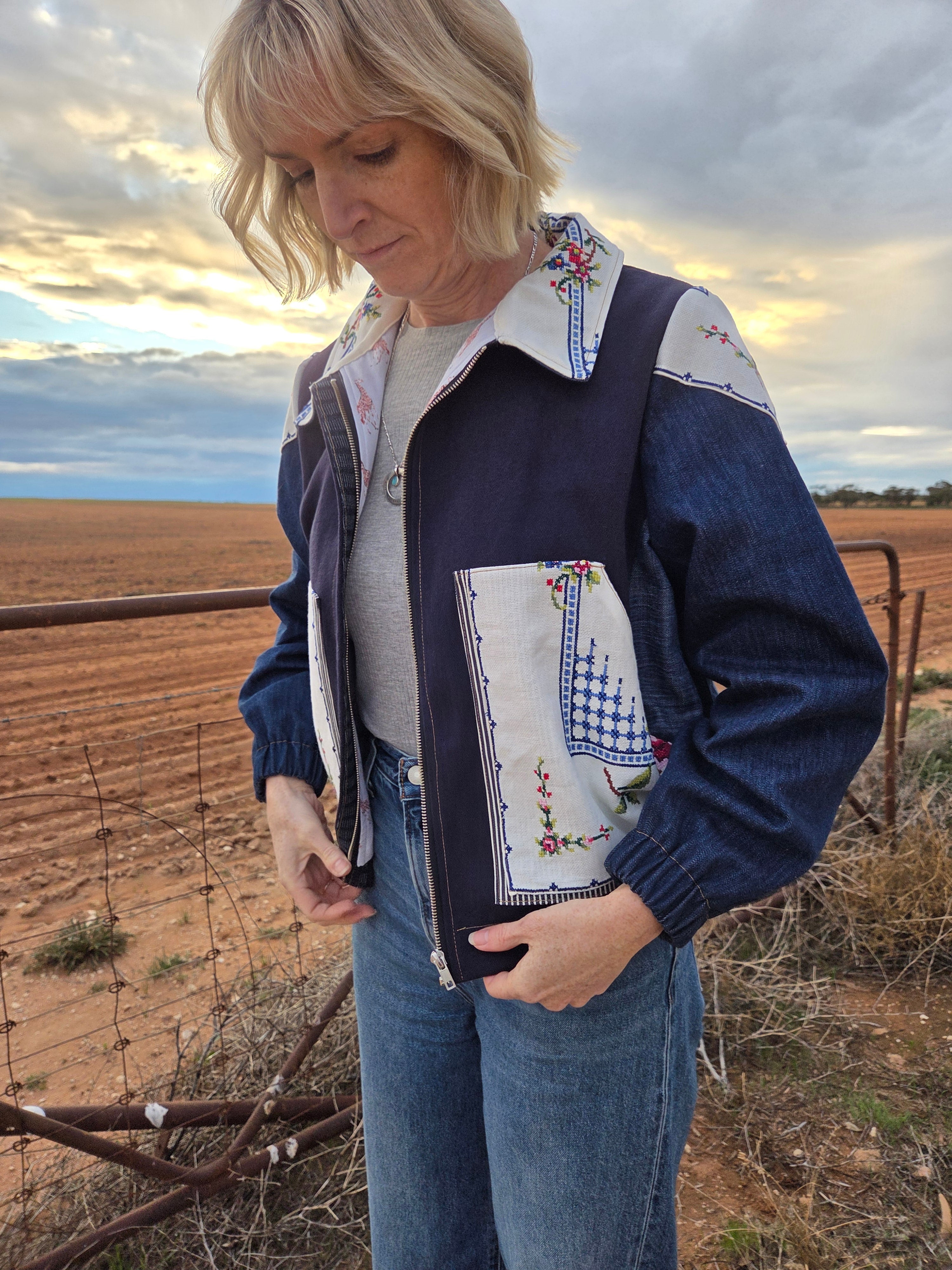 Lattice Climber - Denim Bomber jacket - S/M