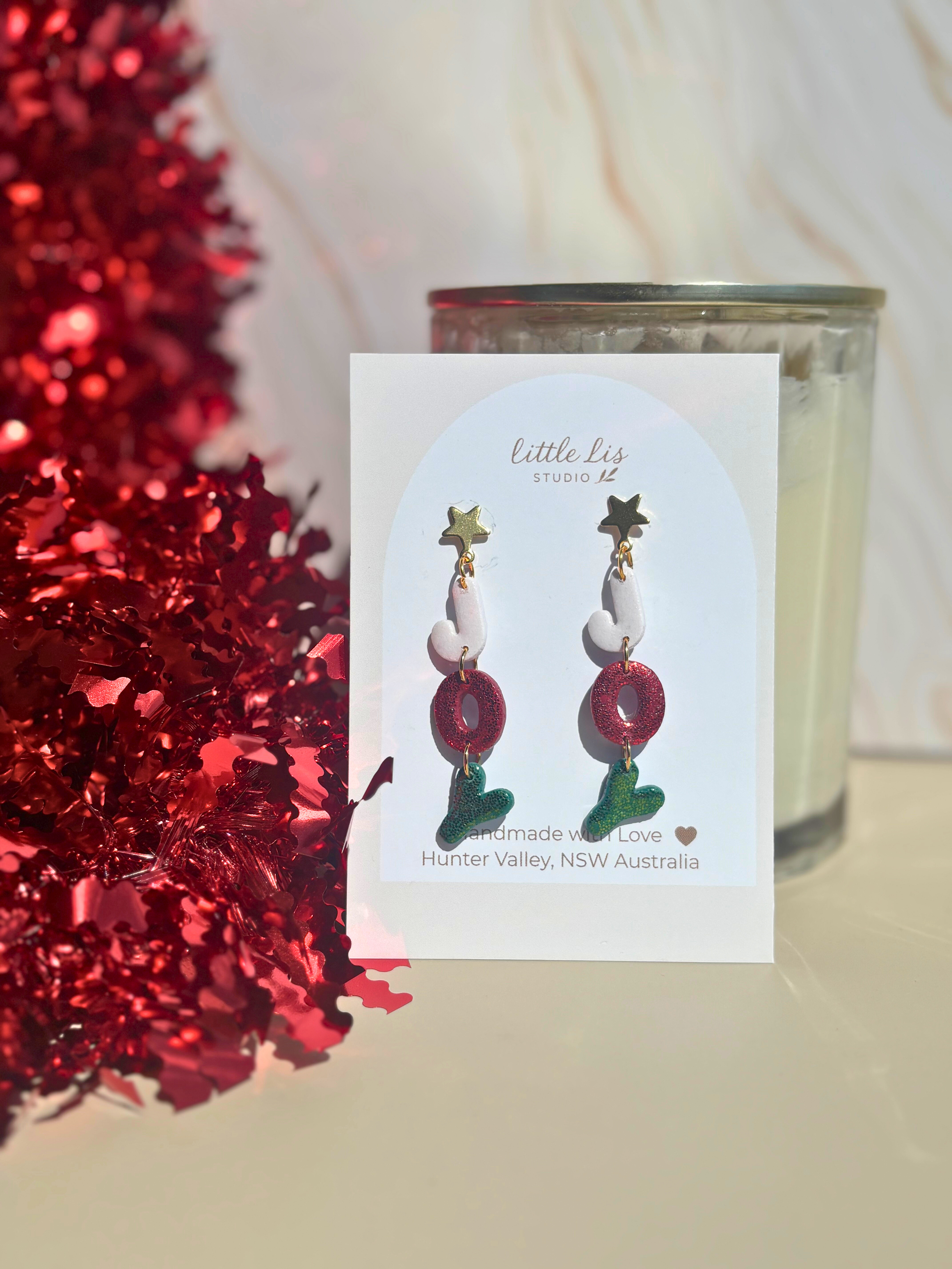 Gingerbread Christmas Earrings - Handmade Polymer Clay