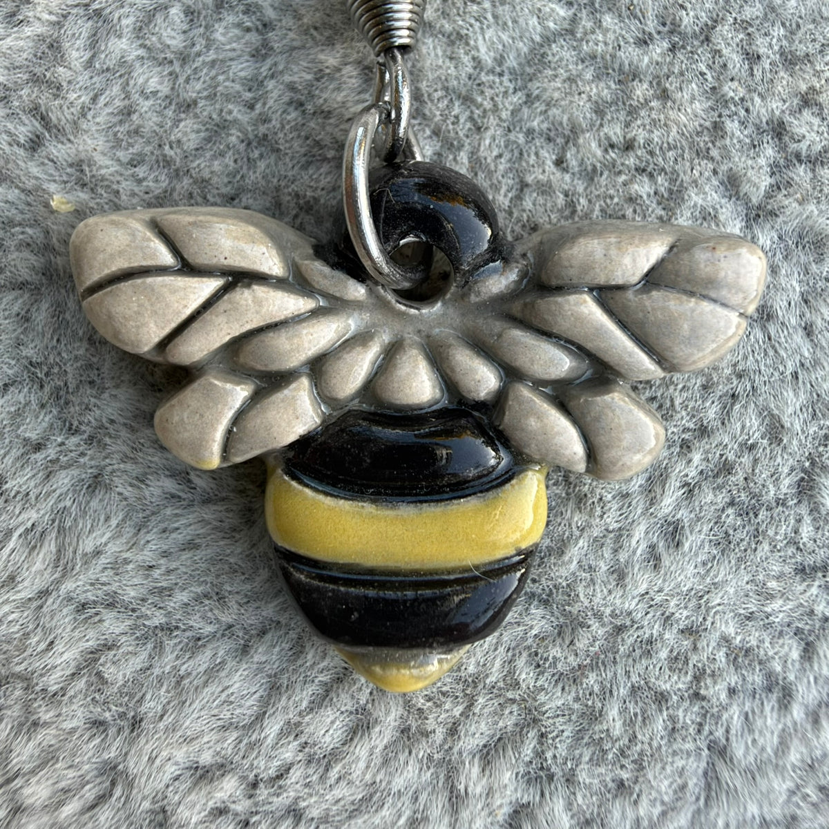 Ceramic Bee Earrings Dangle