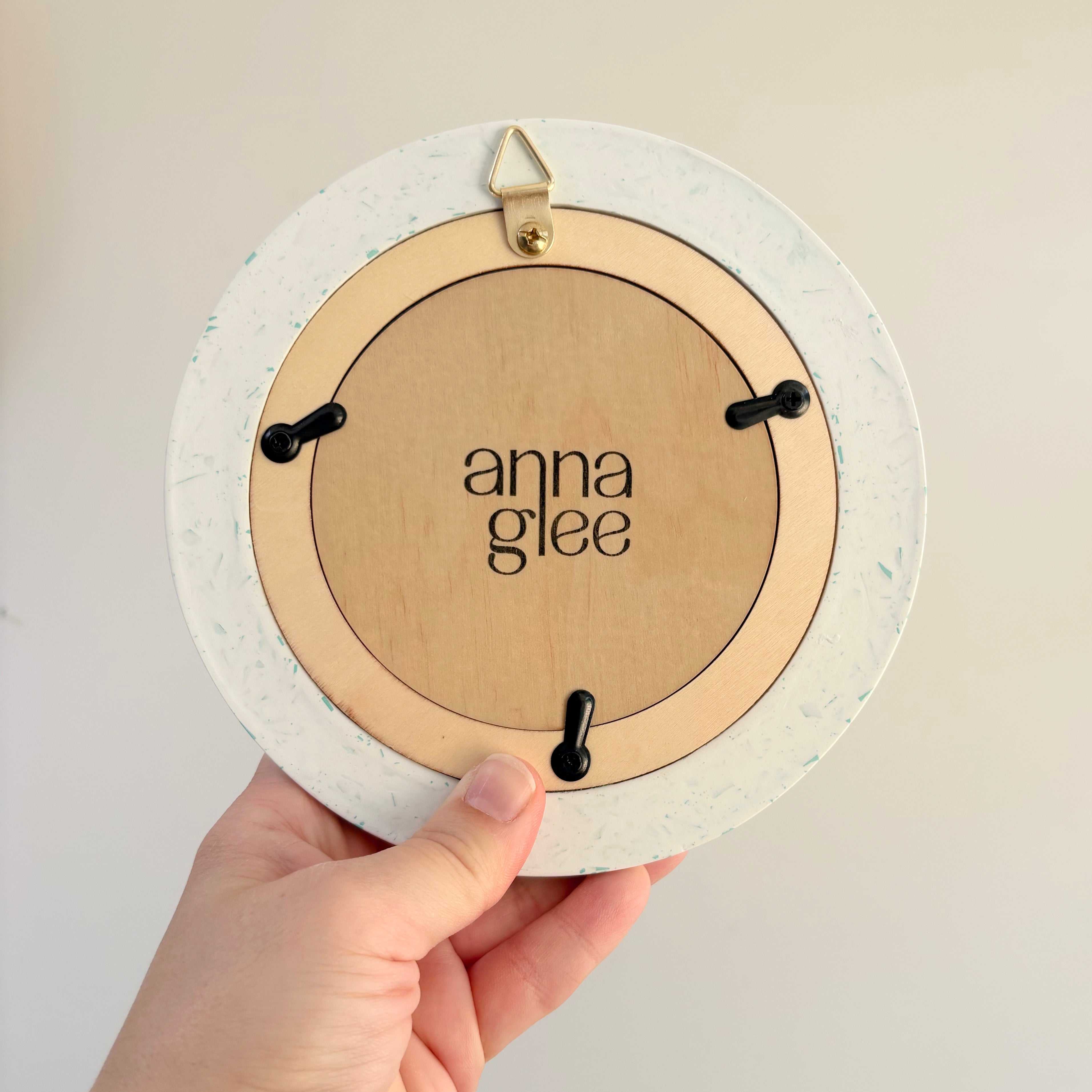 Photo frame Teal green terrazzo pattern wall hanging