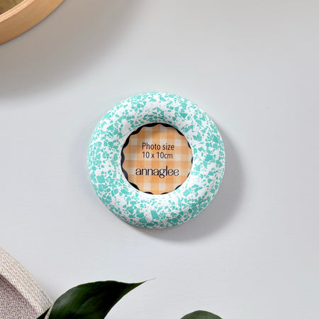 Photo frame Teal green terrazzo pattern wall hanging