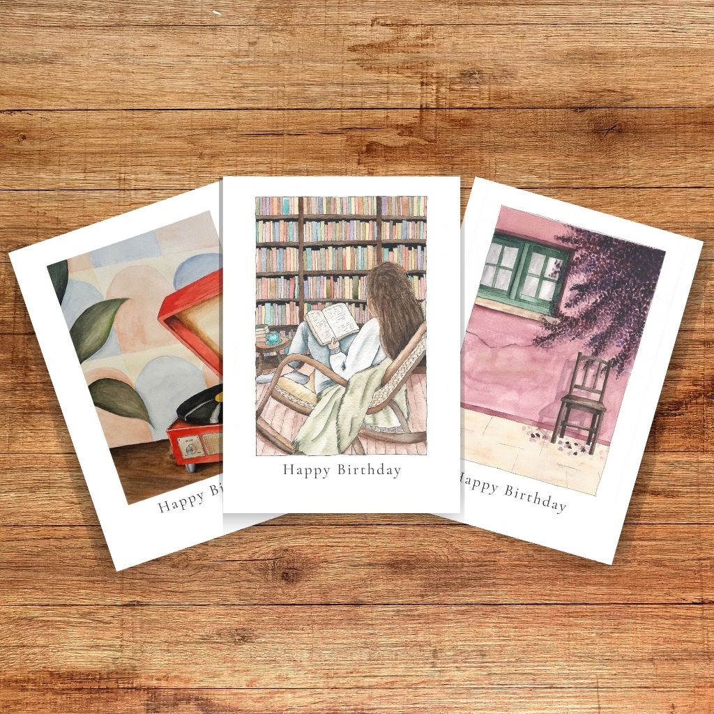 Set of 3 Artist Greeting Cards – Choose Your Own