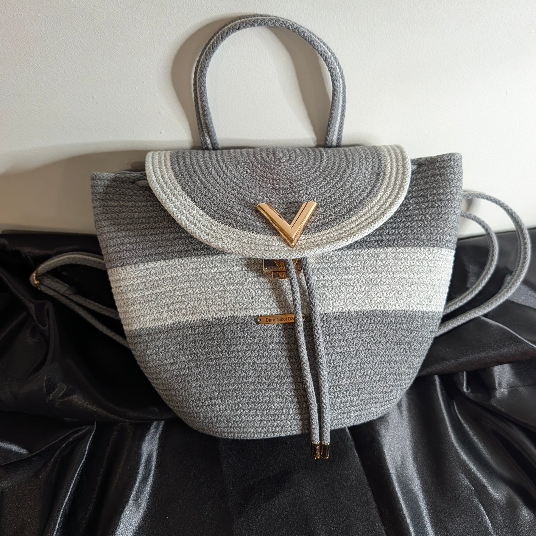 Velvet Medium Handmade Cotton Cord Shoulder Bag