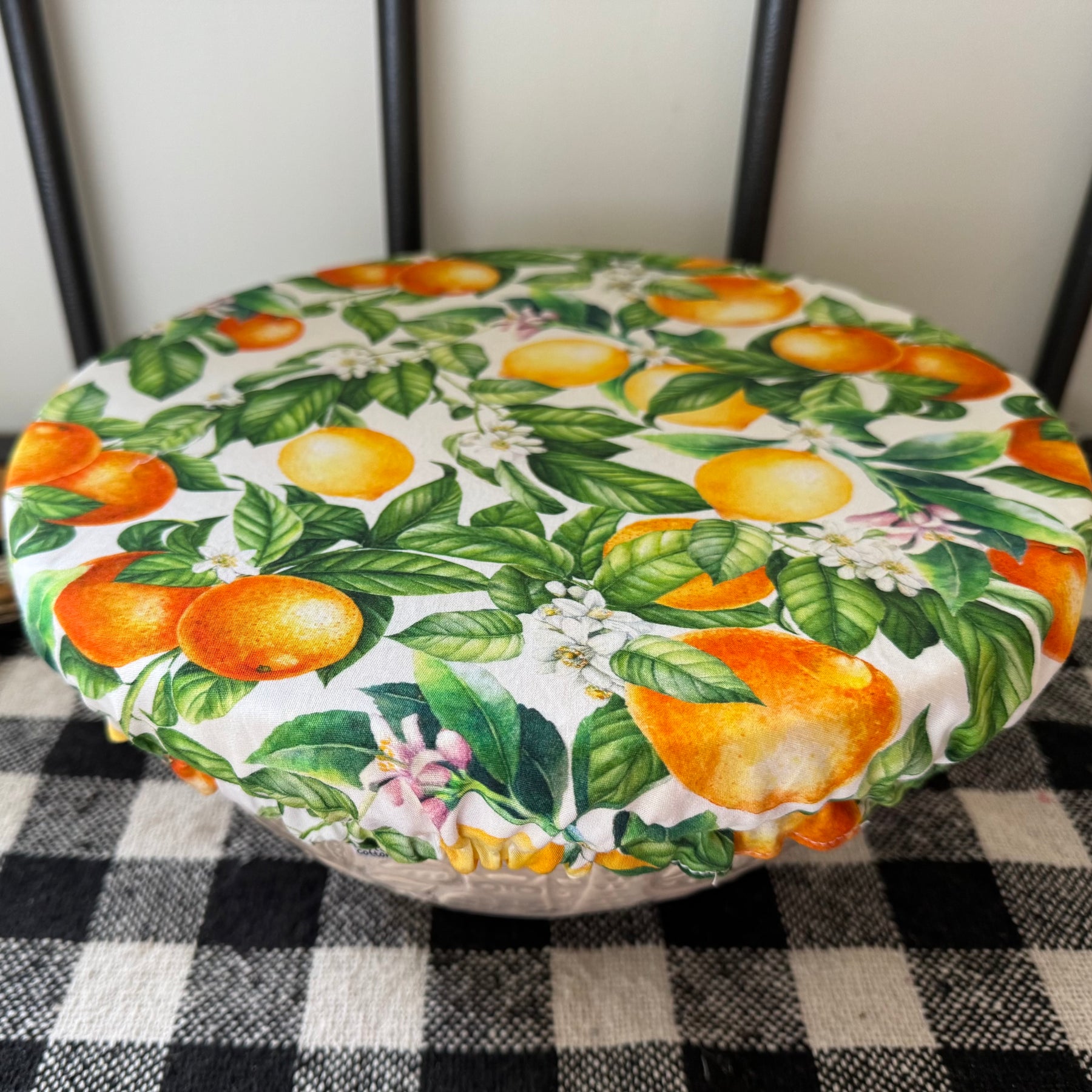 Oranges and Lemons Reversible Cotton Bowl Cover