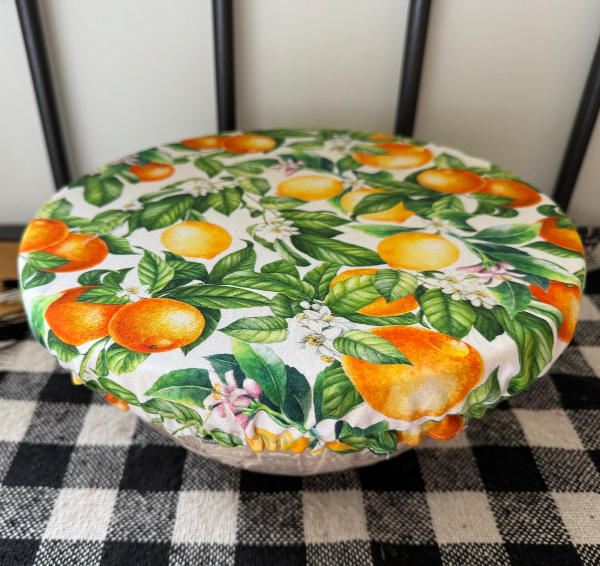 Oranges and Lemons Reversible Cotton Bowl Cover