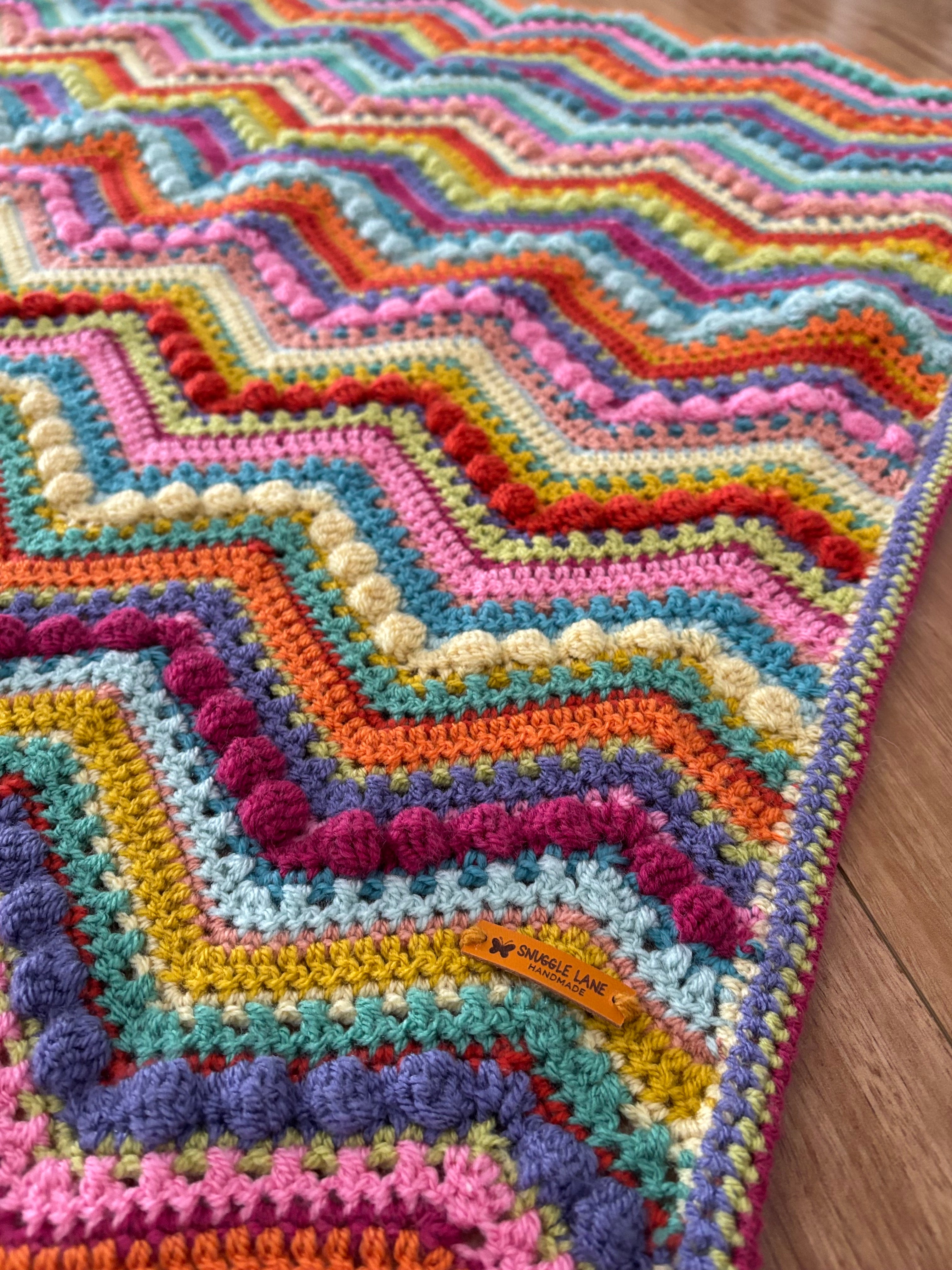 Kaleidoscope crochet baby blanket
