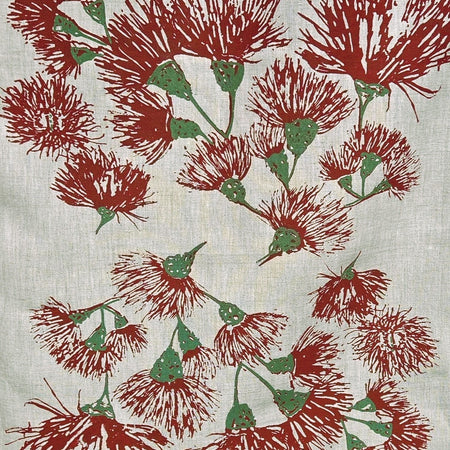 Hand Screen Printed Linen Tea Towels-Eucalypt Blossoms