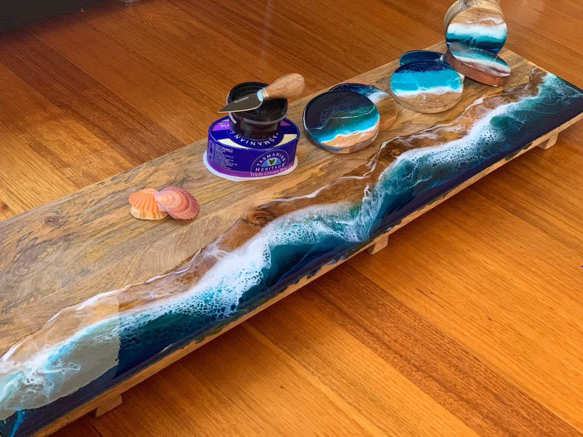 Serving board | grazing board | ocean | charcuterie board | home decor | Made to Order 3-4 Weeks