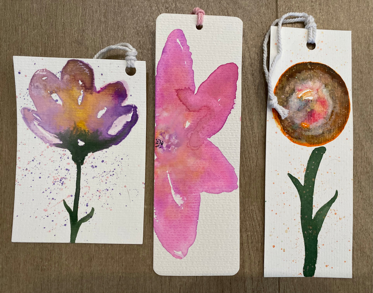 All Occasion Gift Bag – 6 Hand Painted Cards & Bookmarks plus a Pair of Earrings!
