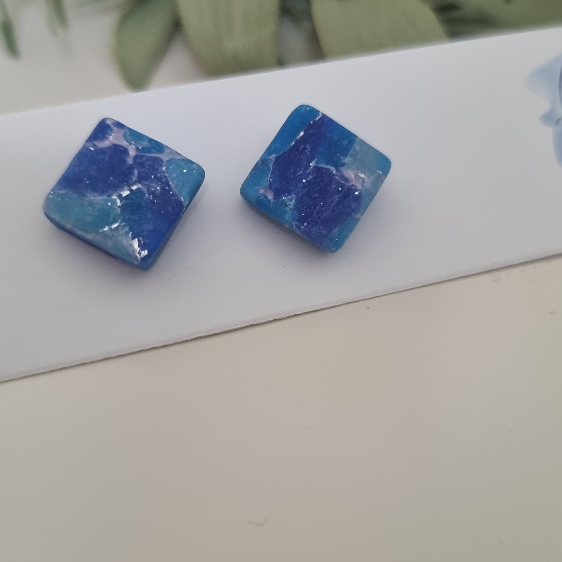 Blue Agate Studs