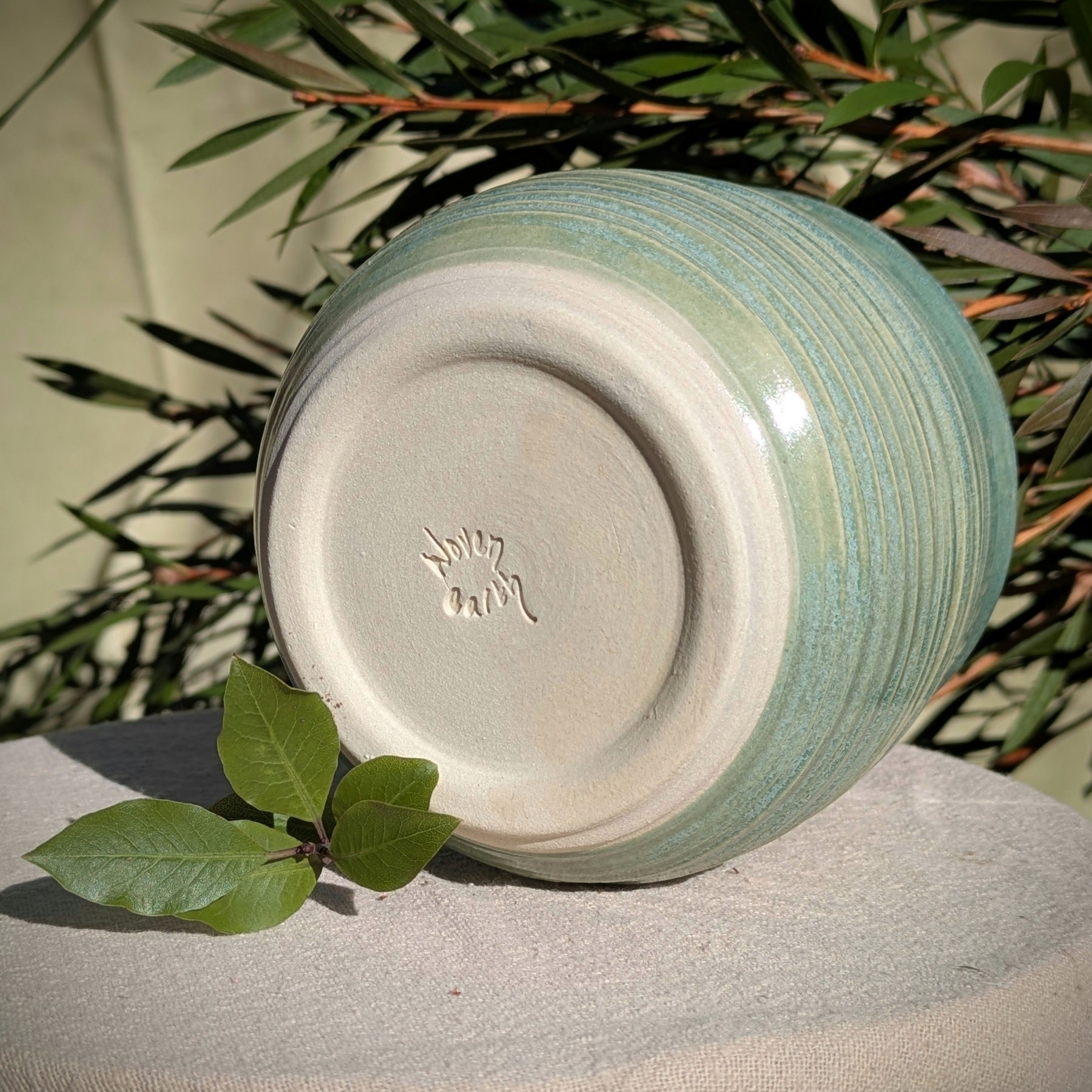 Large moss green cup