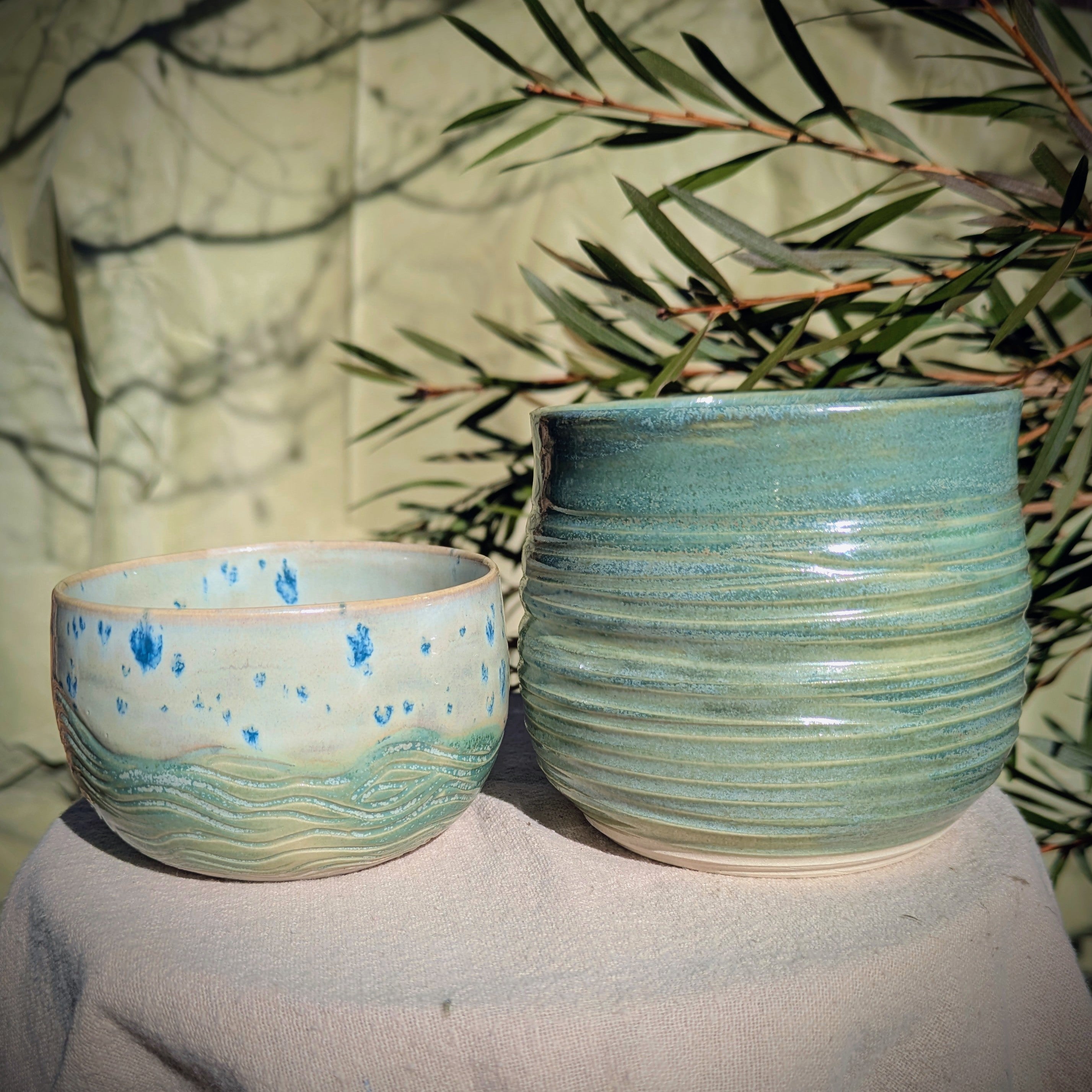 Large moss green cup