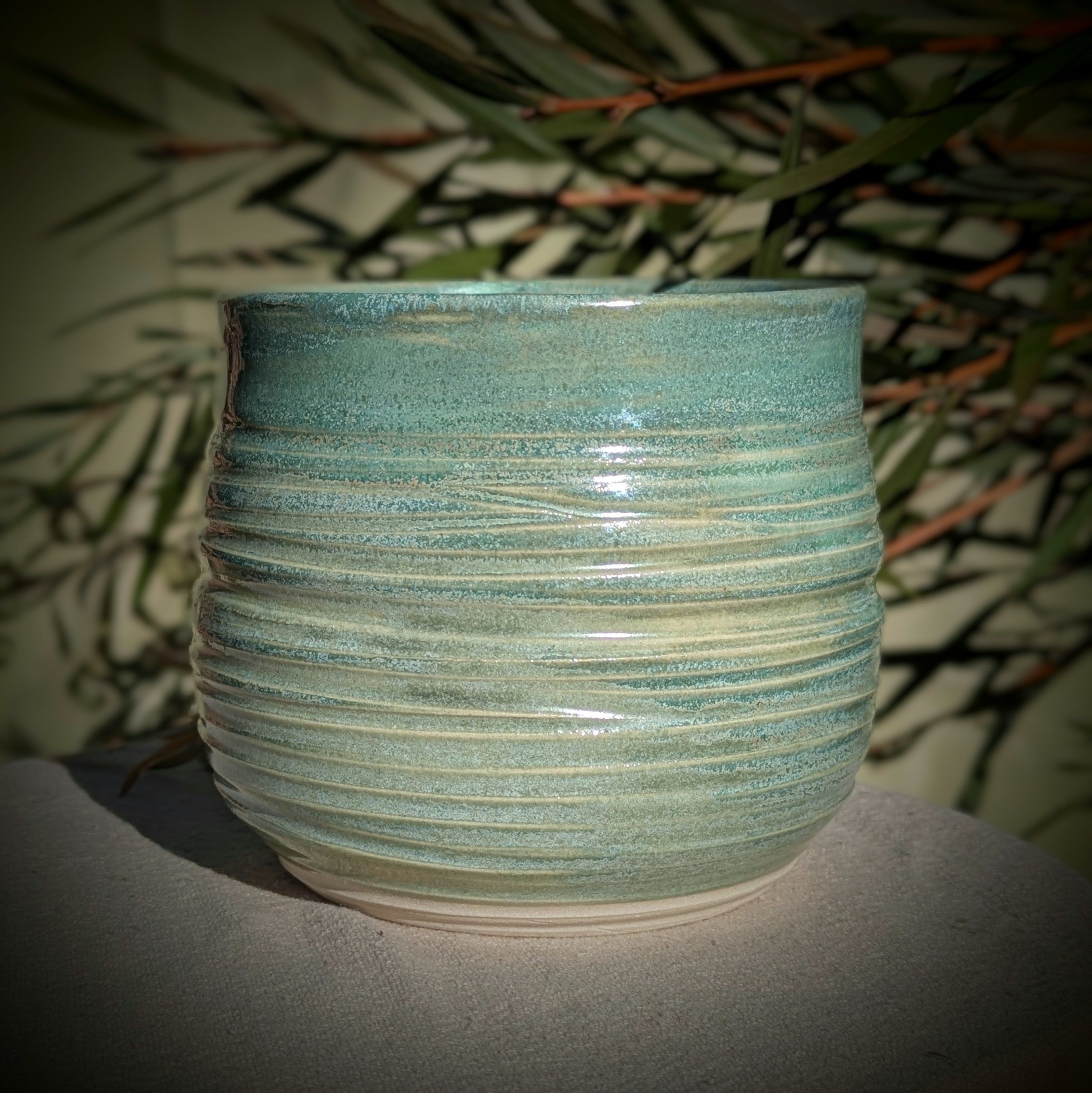 Large moss green cup