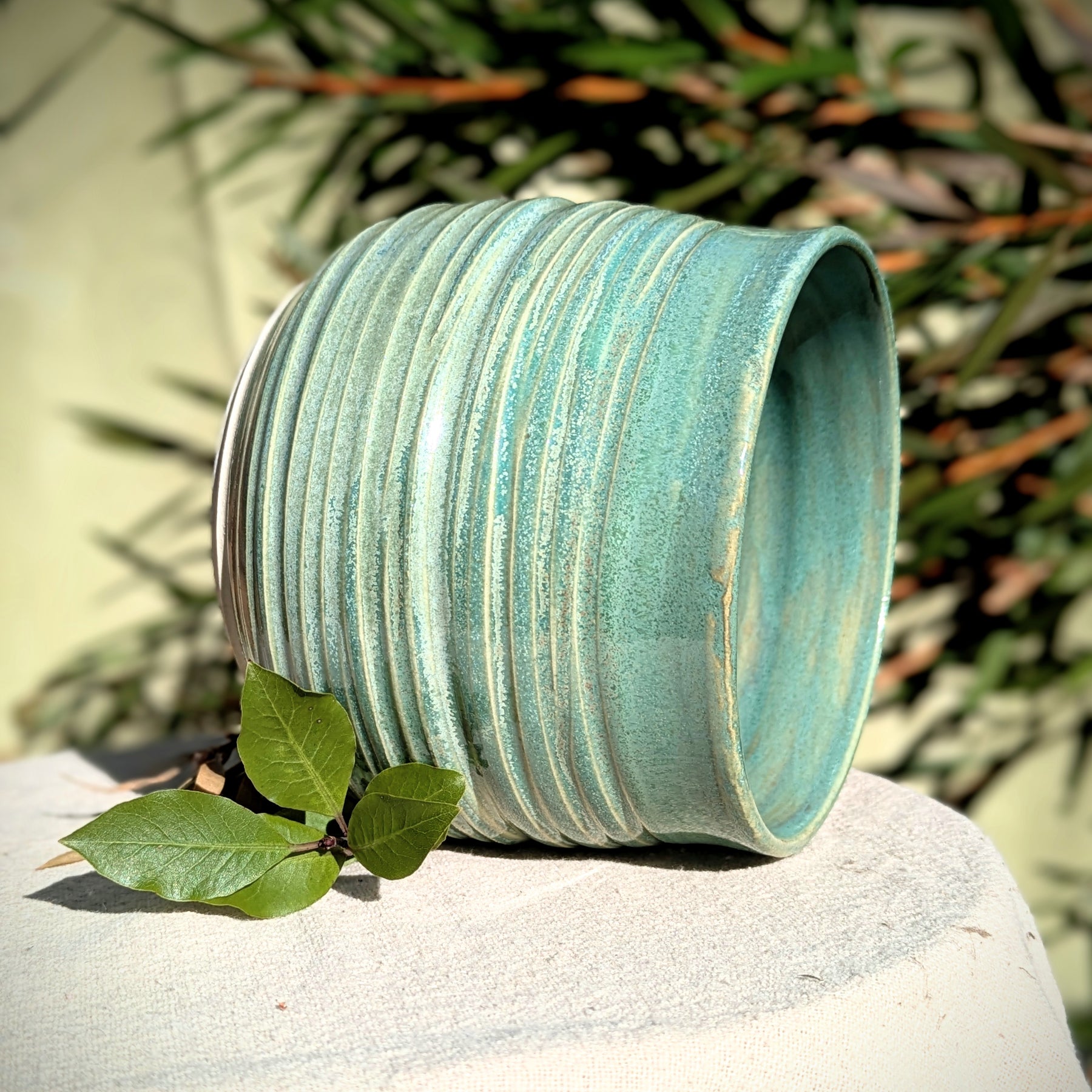 Large moss green cup