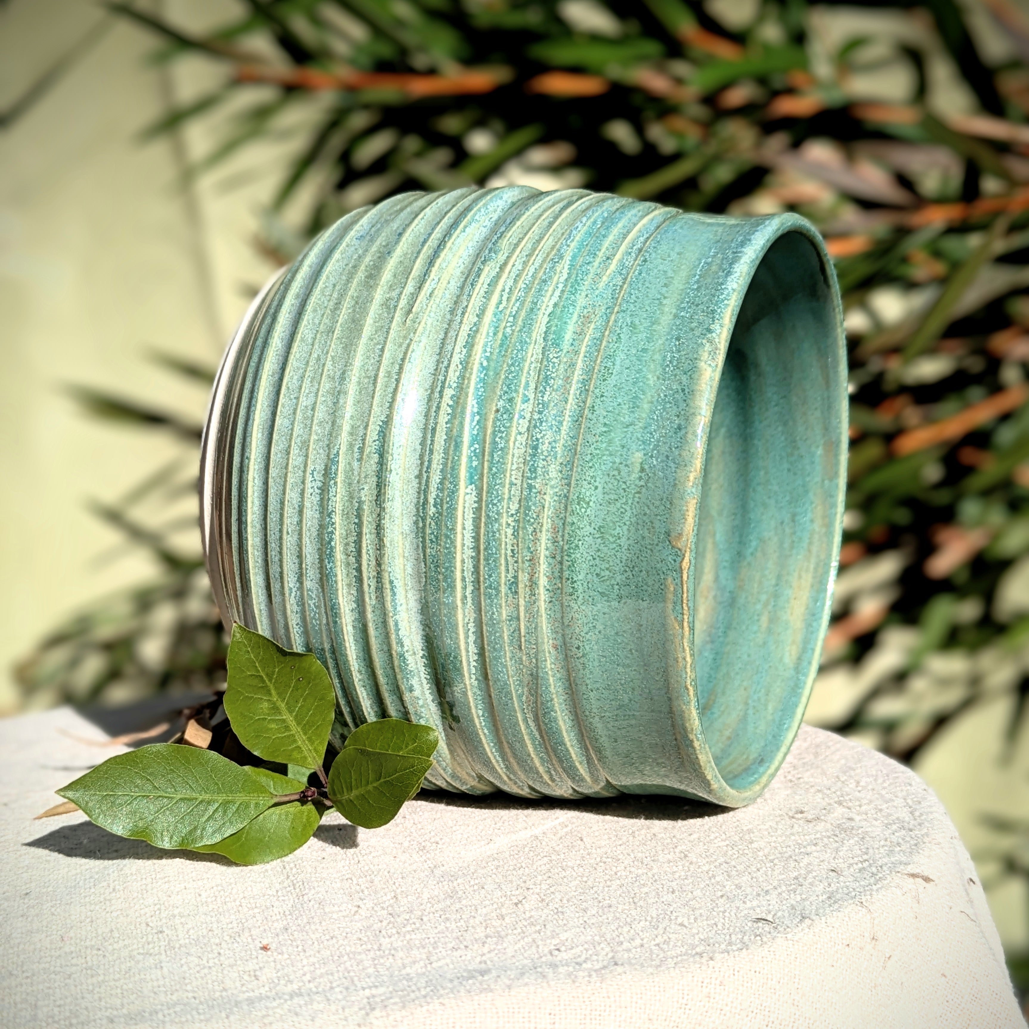 Large moss green cup