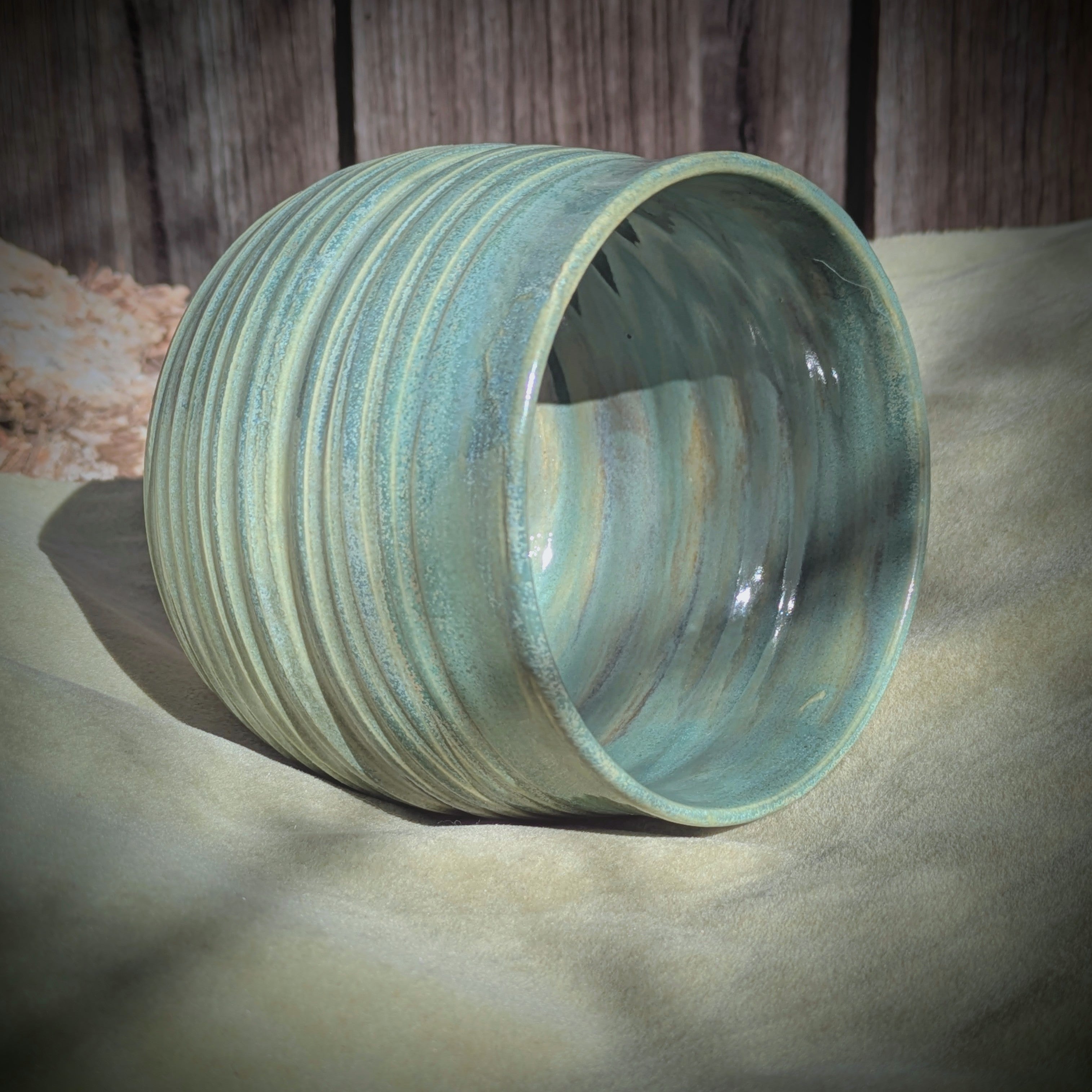 Large moss green cup