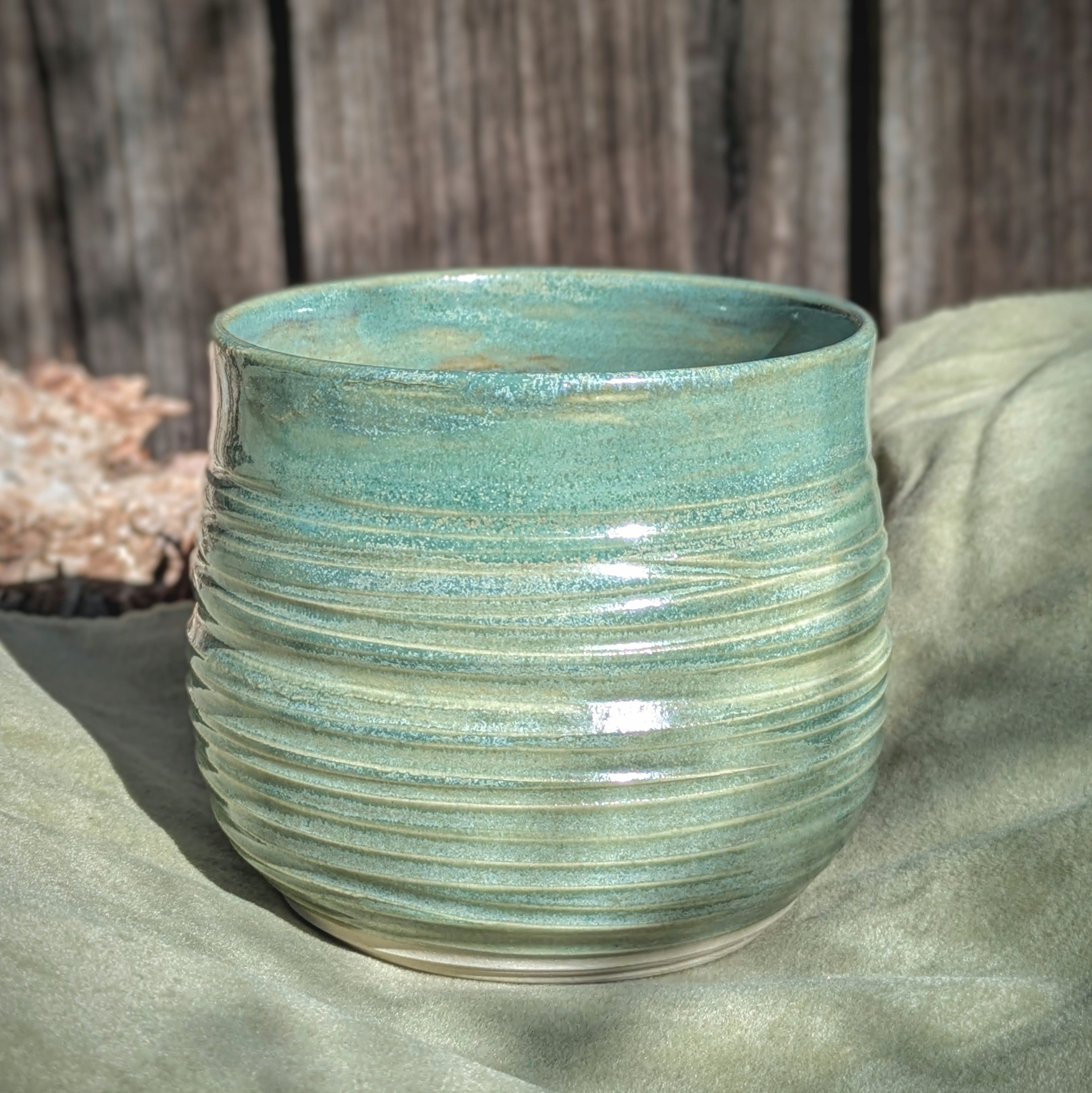 Large moss green cup