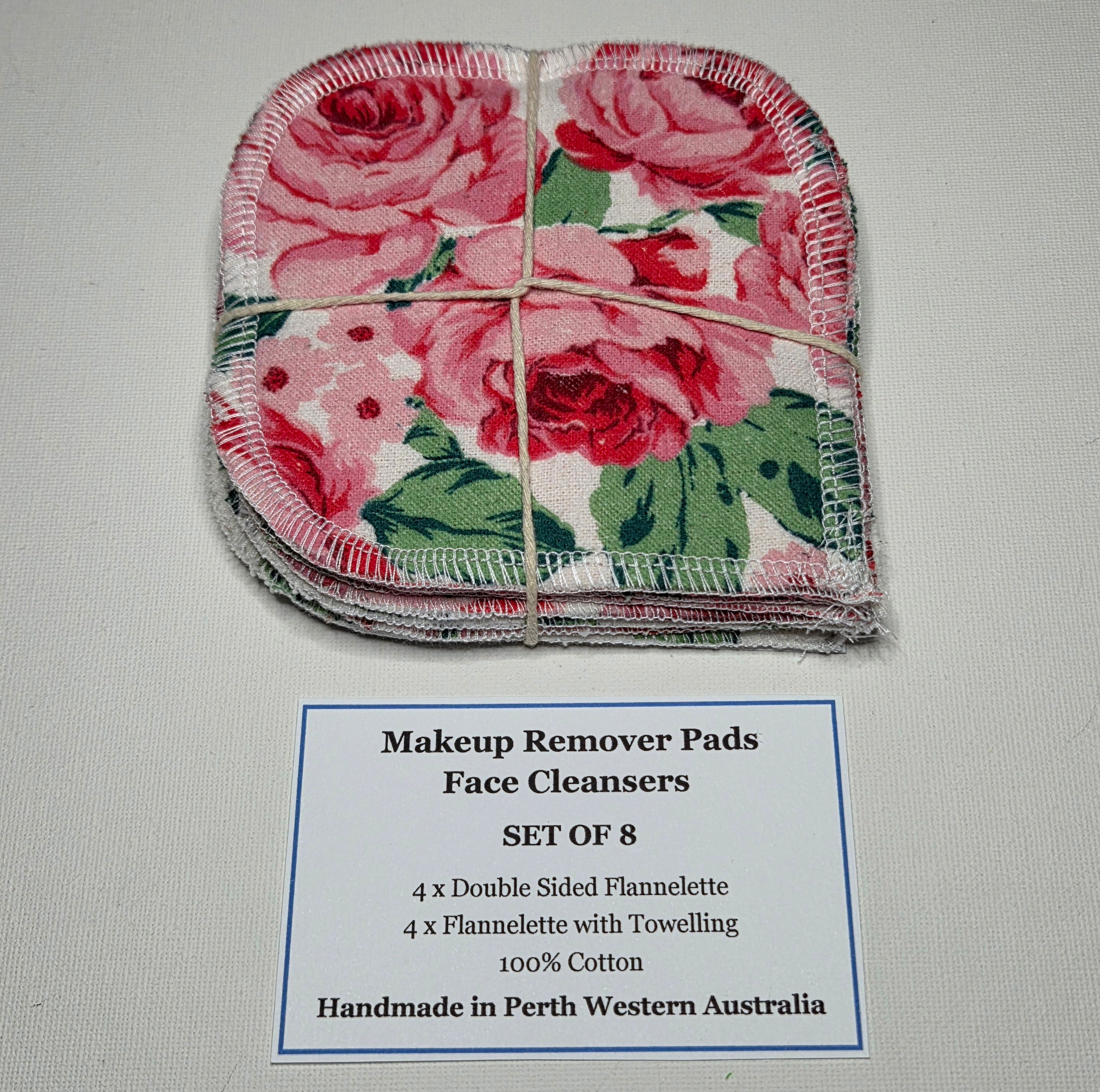 Reusable Face Cleansers x 8, pretty floral fabric