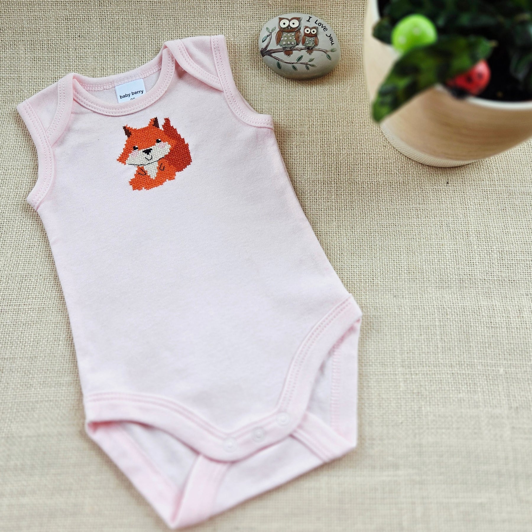 "Woodland Friends" Onesie, Bummies & Head Bow - Size 3-6 Months