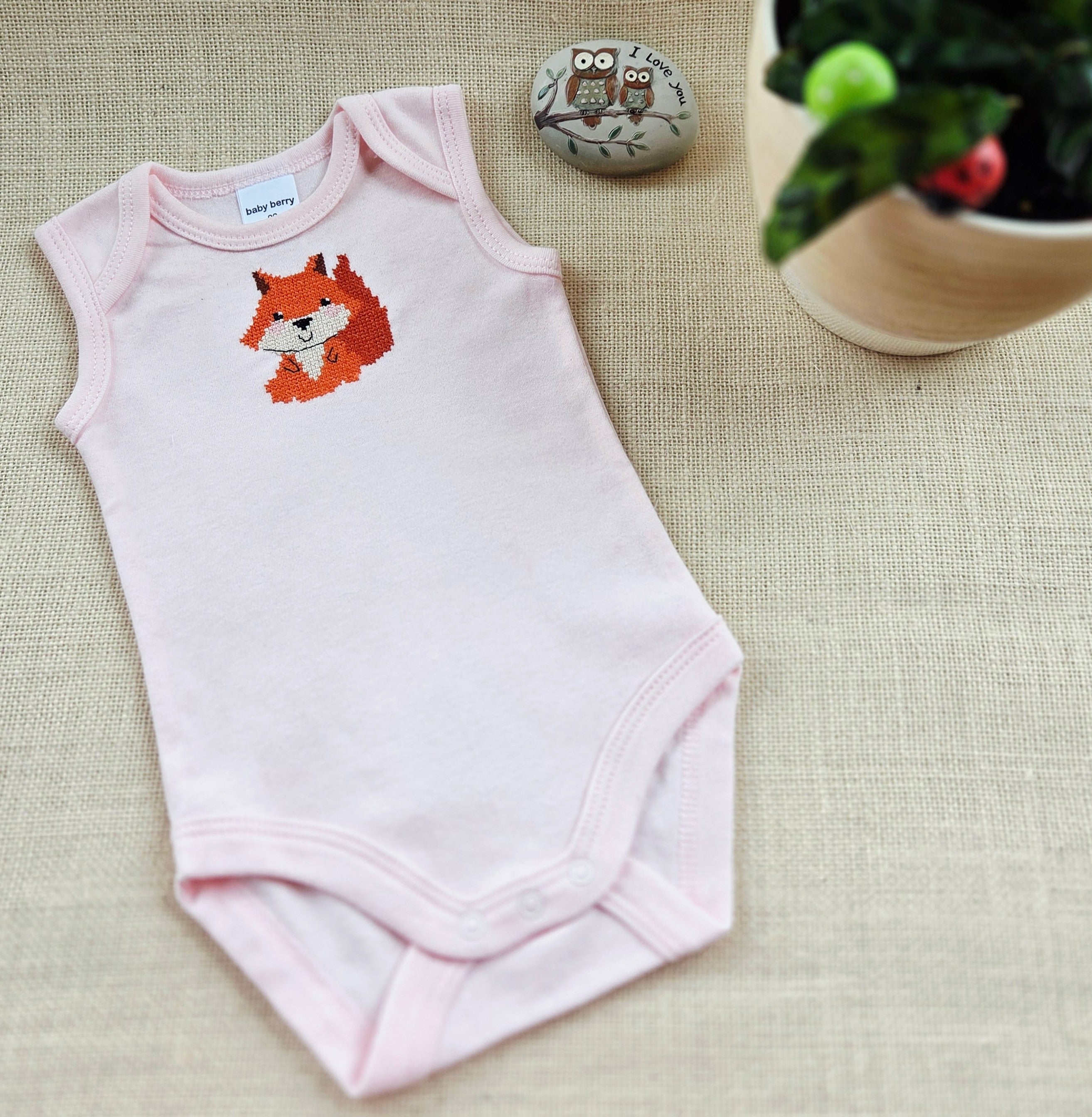 "Woodland Friends" Onesie, Bummies & Head Bow - Size 3-6 Months