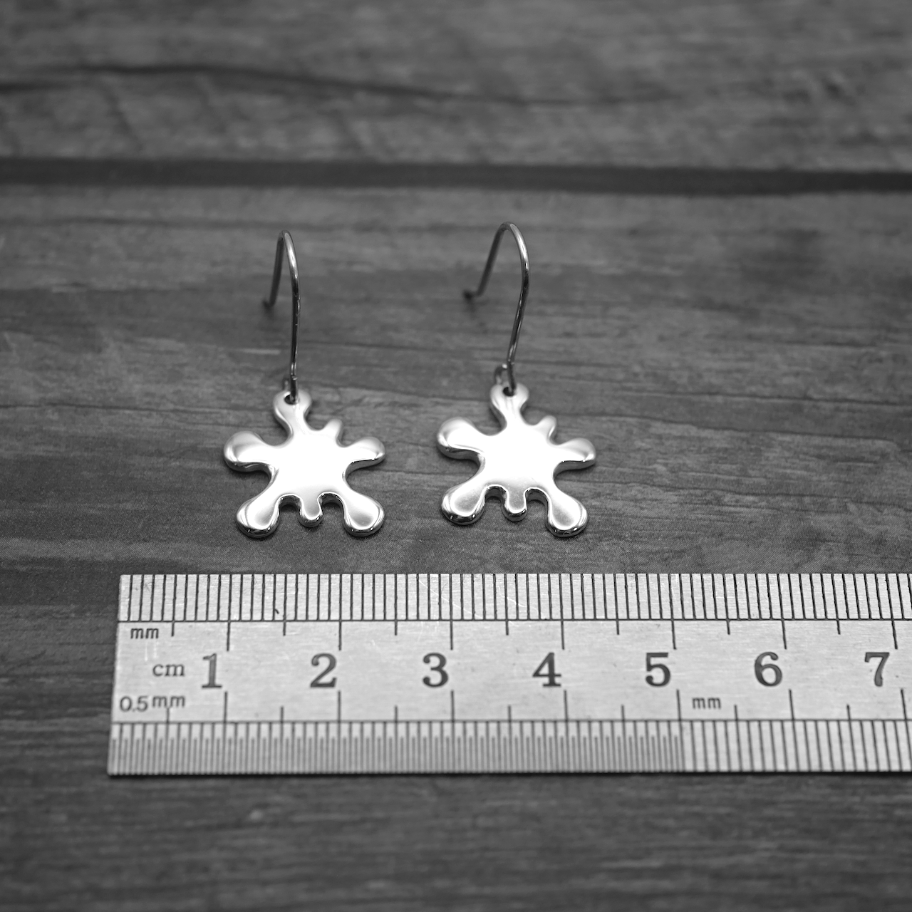 Ink Splat Earrings - Handmade Sterling Silver Earrings