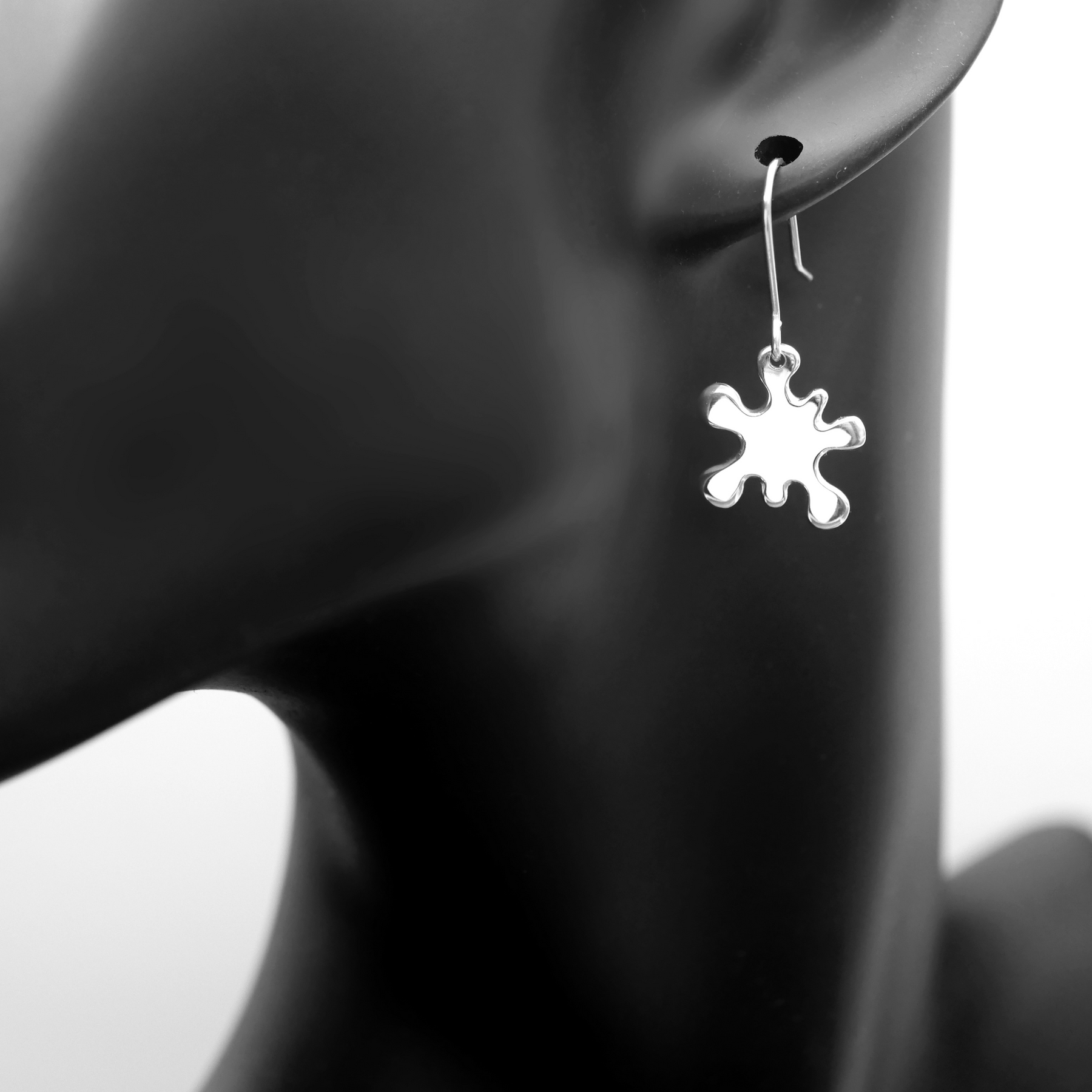 Ink Splat Earrings - Handmade Sterling Silver Earrings