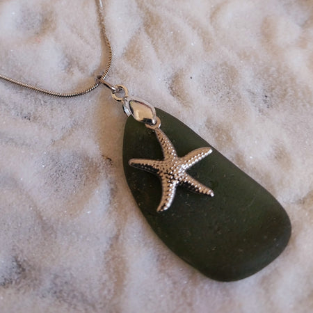 Olive Seaglass Necklace