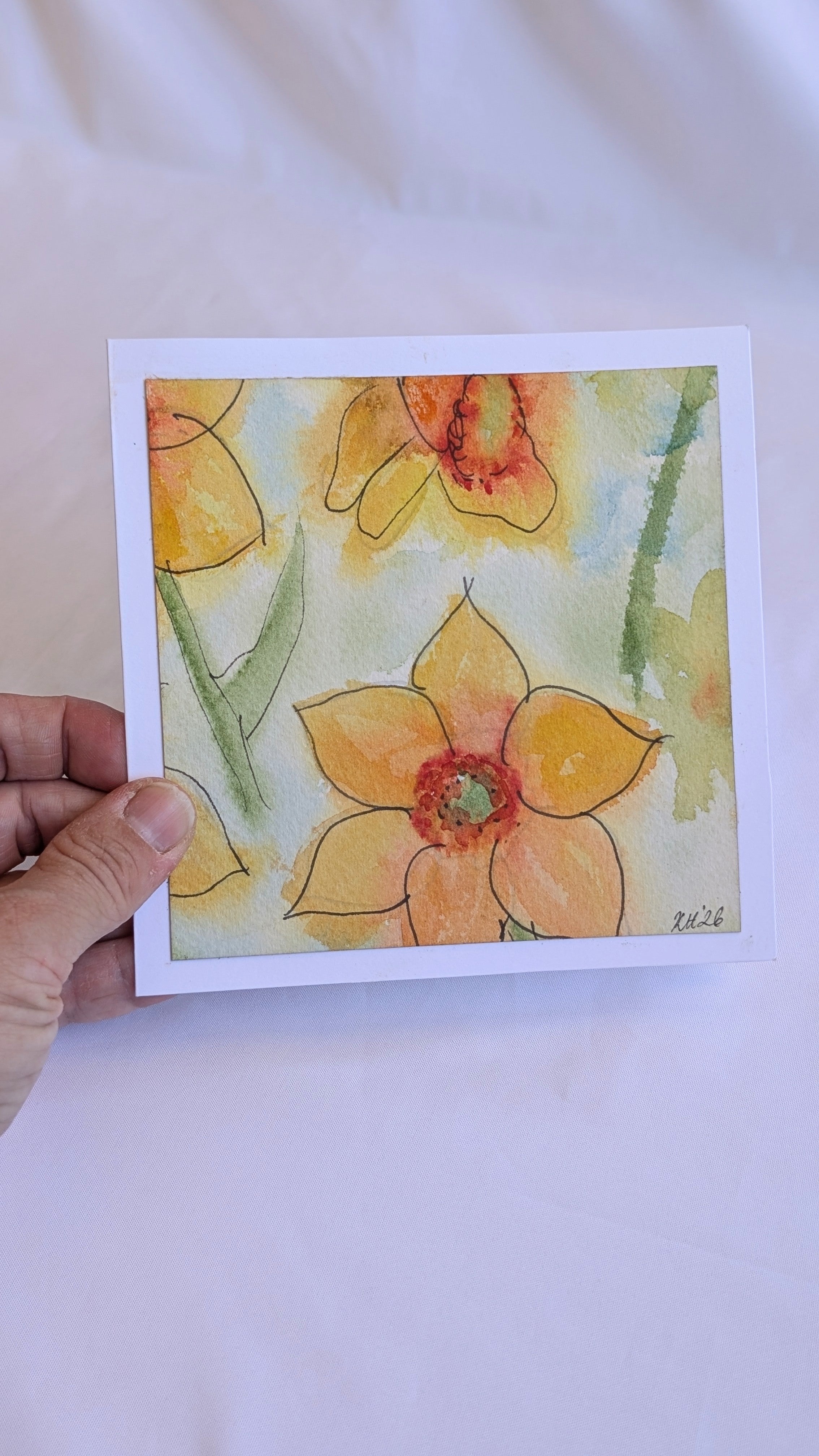 Daffodil Greeting Card – Original Watercolour Design
