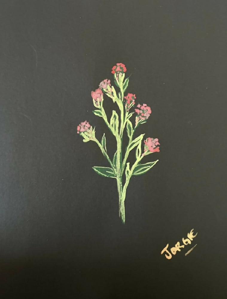 Shimmering watercolor framed botanical