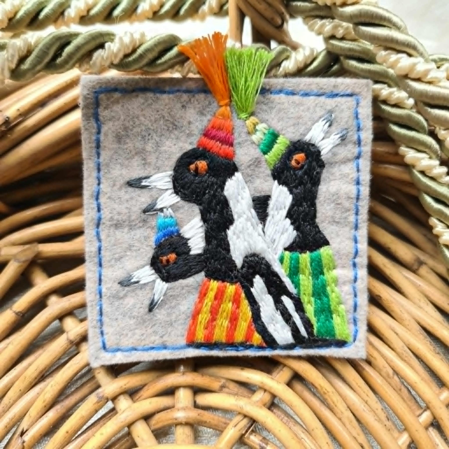Magpie  Sisters Textile Wall Art