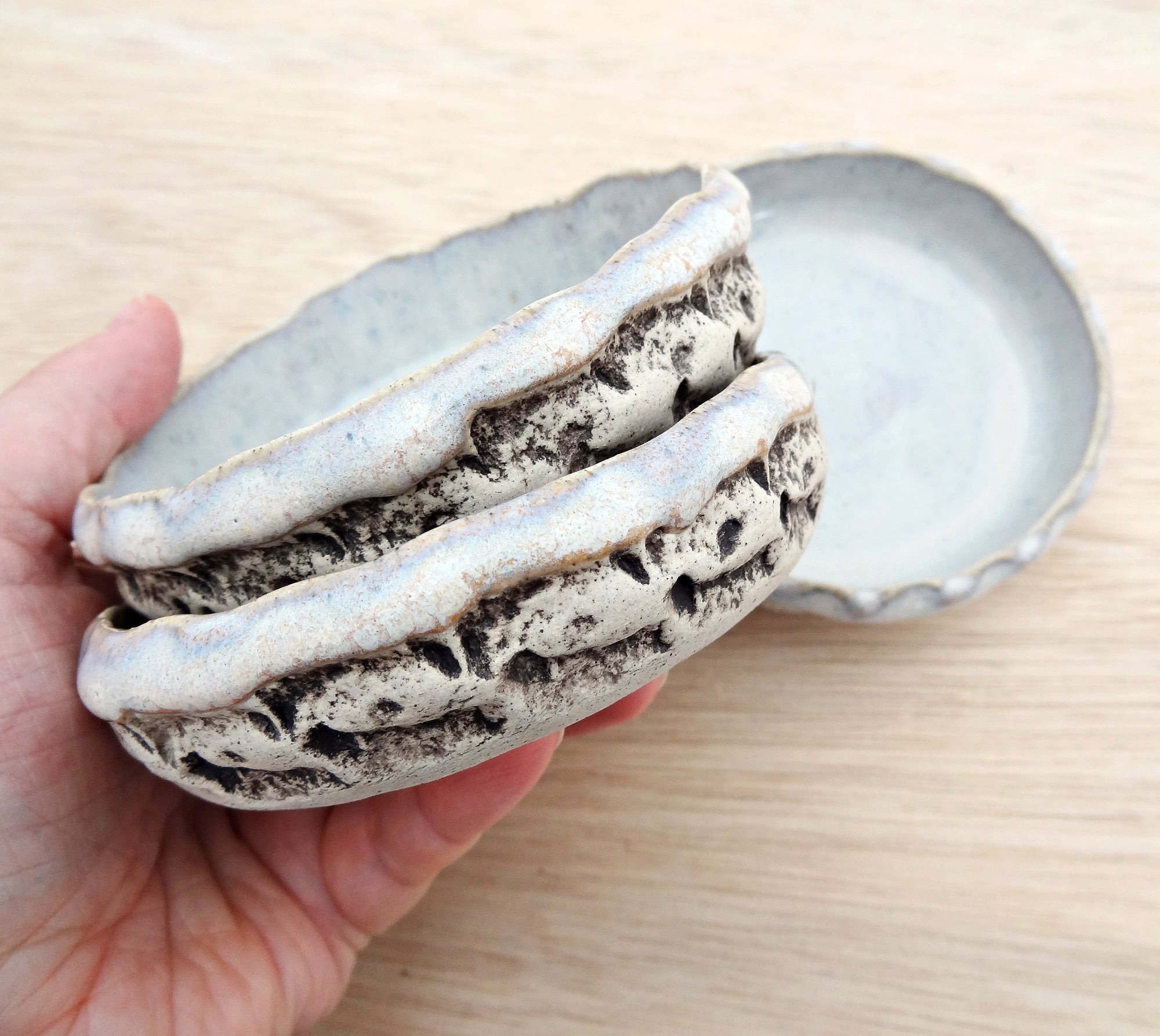 Handmade Ceramic Dipping Bowl Set of 3 – Rustic Sauce Dishes – Condiment, Tapas Bowls