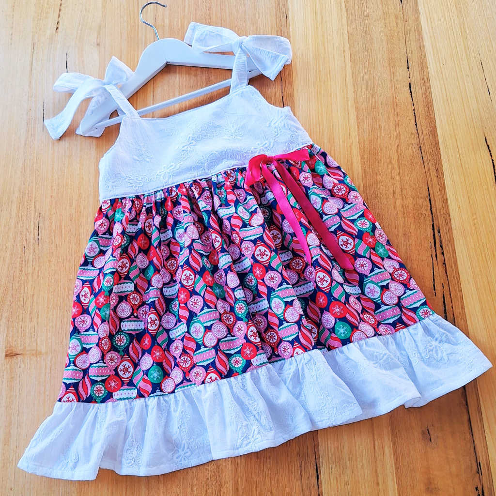 Handmade Girls' Size 3 Christmas Bauble Dress