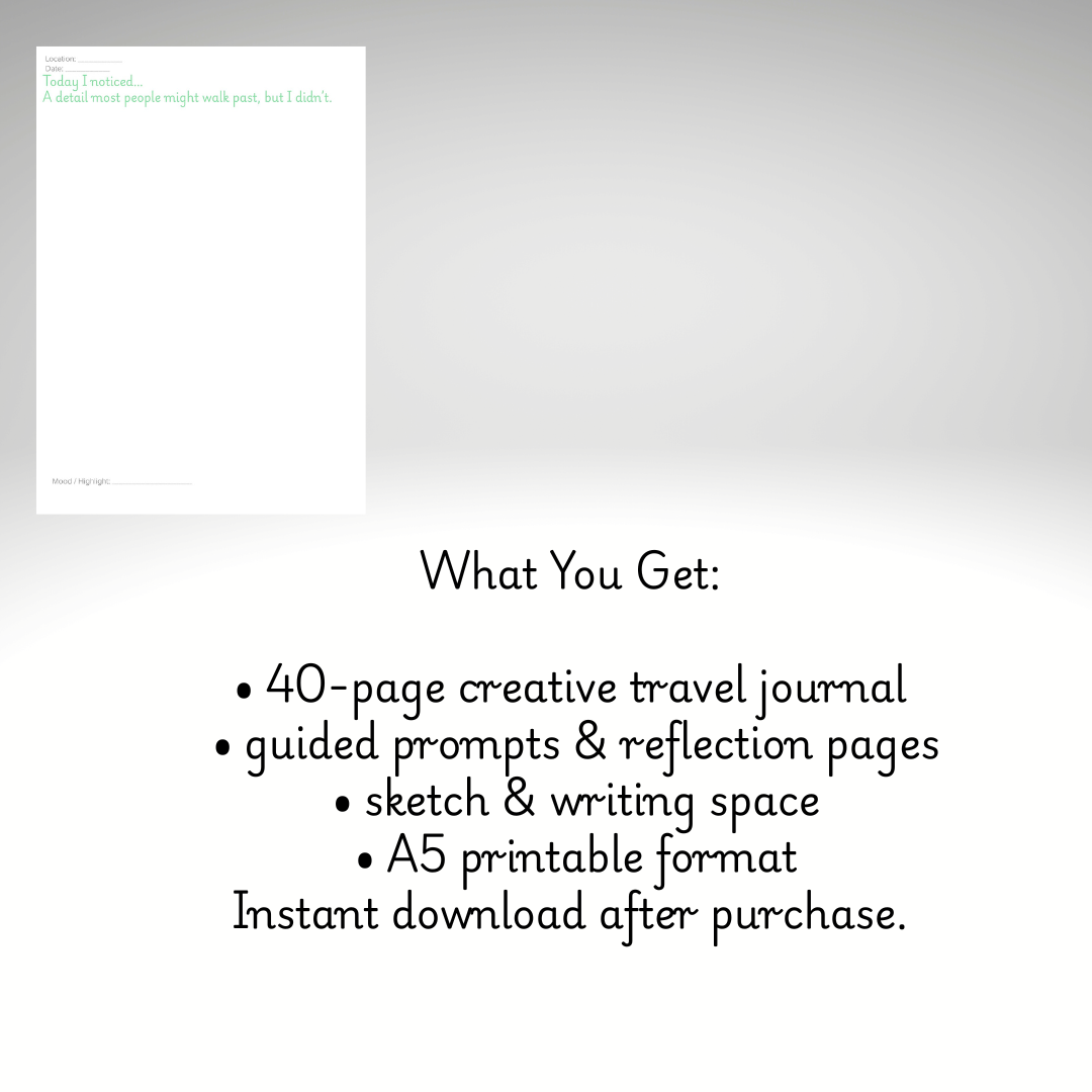 Digital download  - Creative Travel Journel - 30 days