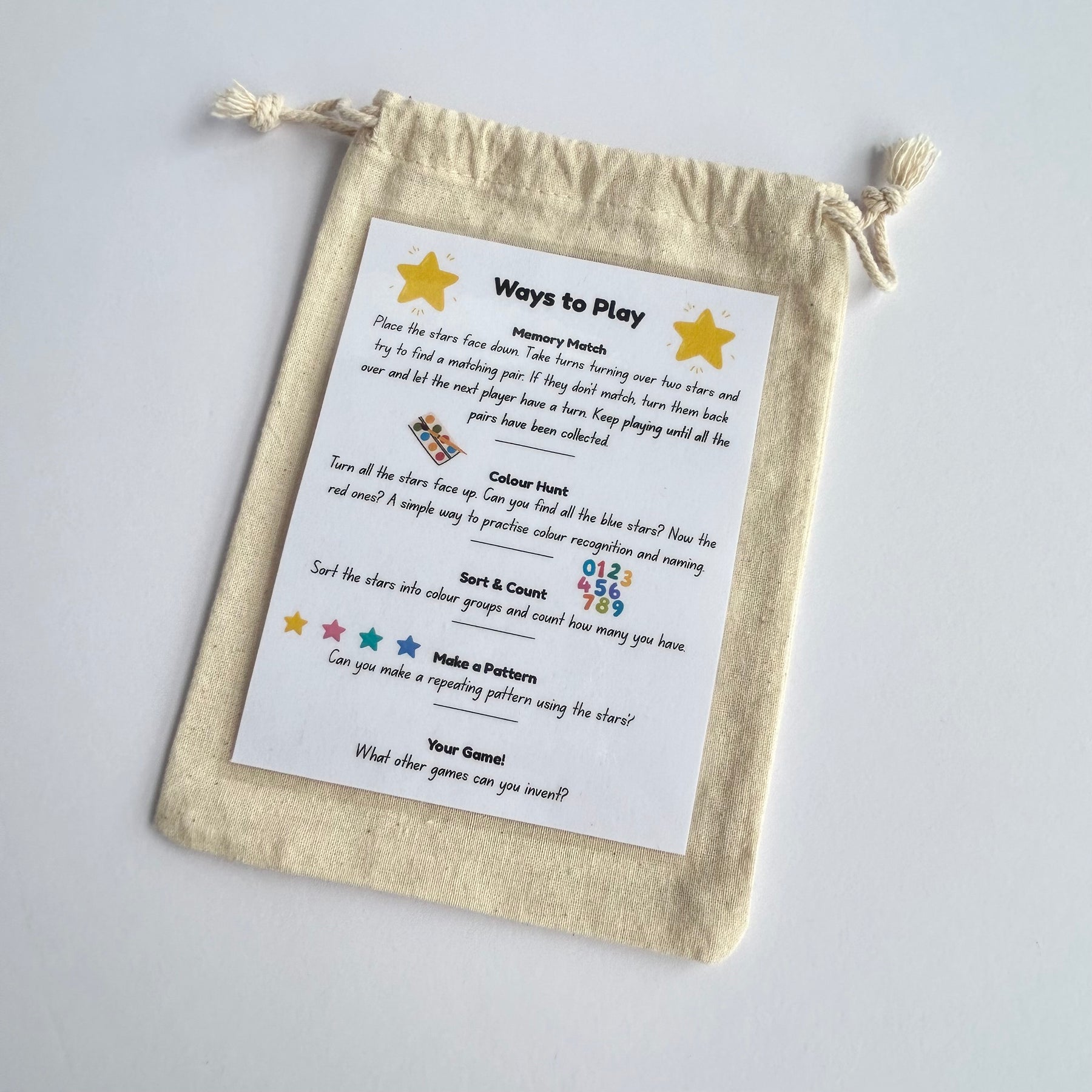 Little Star Match | Crochet Colour & Memory Game | Handmade Cotton Matching Game