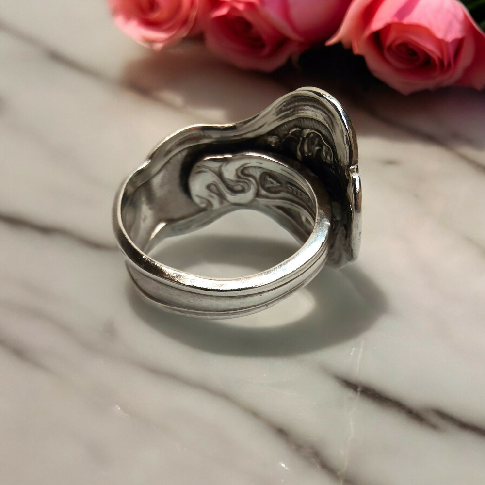 Antique Tea Rose Spoon Ring