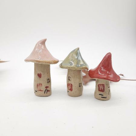 A set of 3 Tiny Toadstool Houses