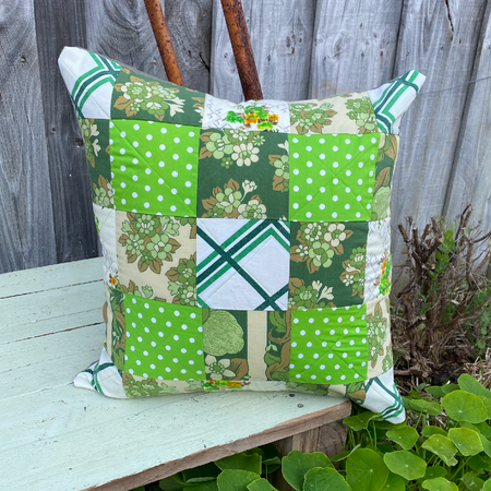 Emerald Forest Cushion Cover Vintage Design Handmade