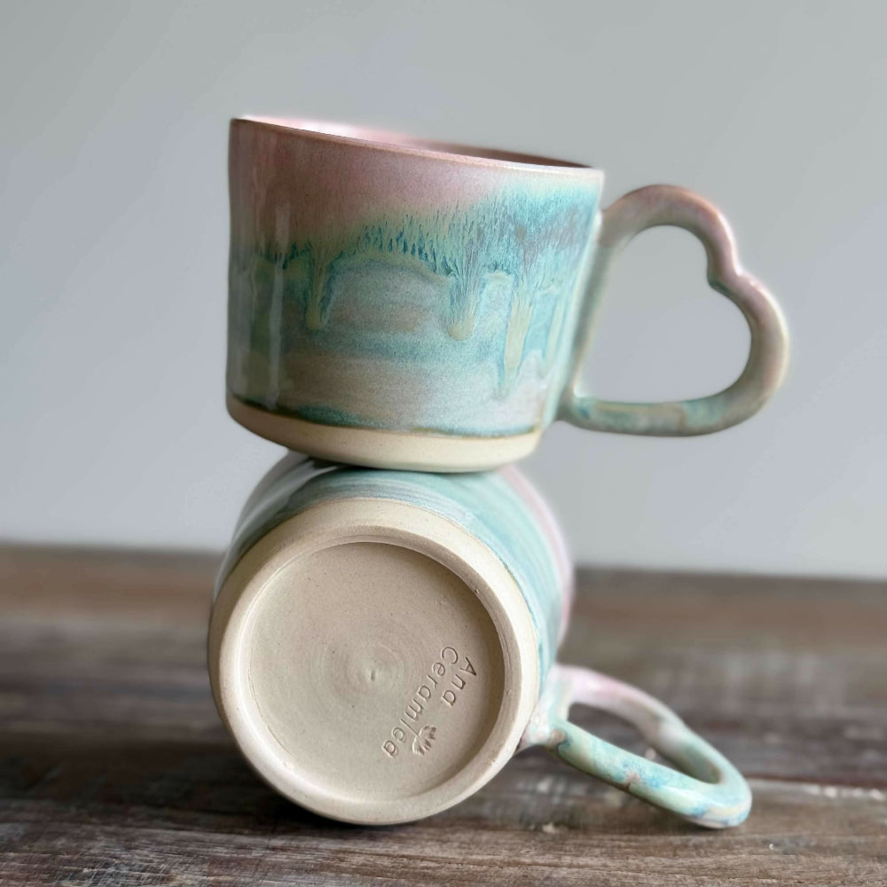 Australian-Ceramic-Artist-Ana-Ceramica-Home-Decor-Kitchen-and-Dining -Cups-and-Glassware-Sweetheart-Cup-Set-of-2-Pink-Turqoise-Blush-Wedding-Engagement-Anniversary-Present-Wheel-Thrown-Pottery