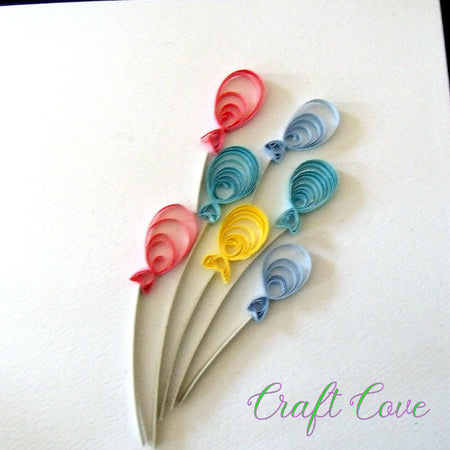 Balloons Paper Quilled Card, wall art