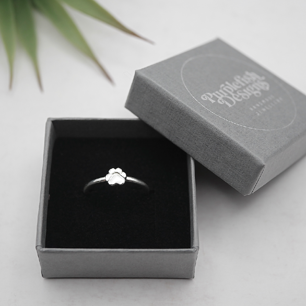 paw ring sterling silver gift box snl