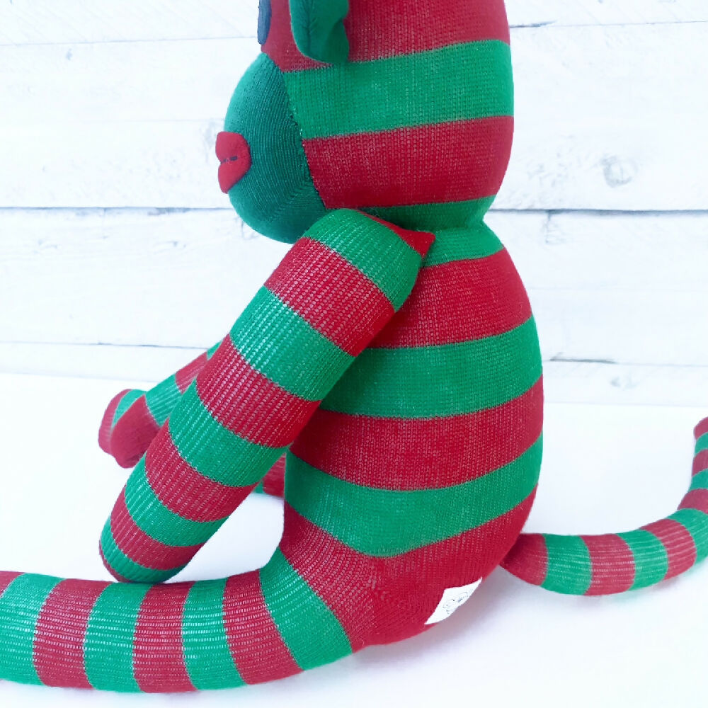 Buddy-Sock Monkey-Christmas-soft toy-4