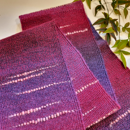 100% wool handwoven scarf 'pink n purple'