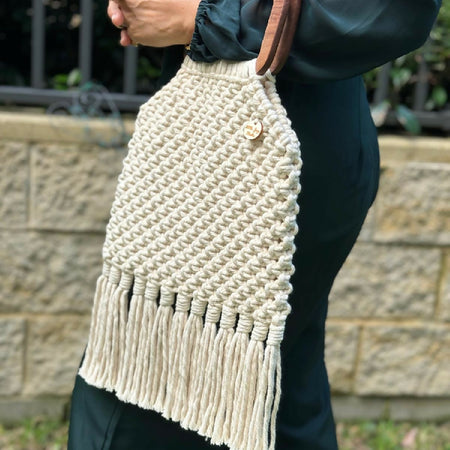 Handmade Macrame Tassel Bag