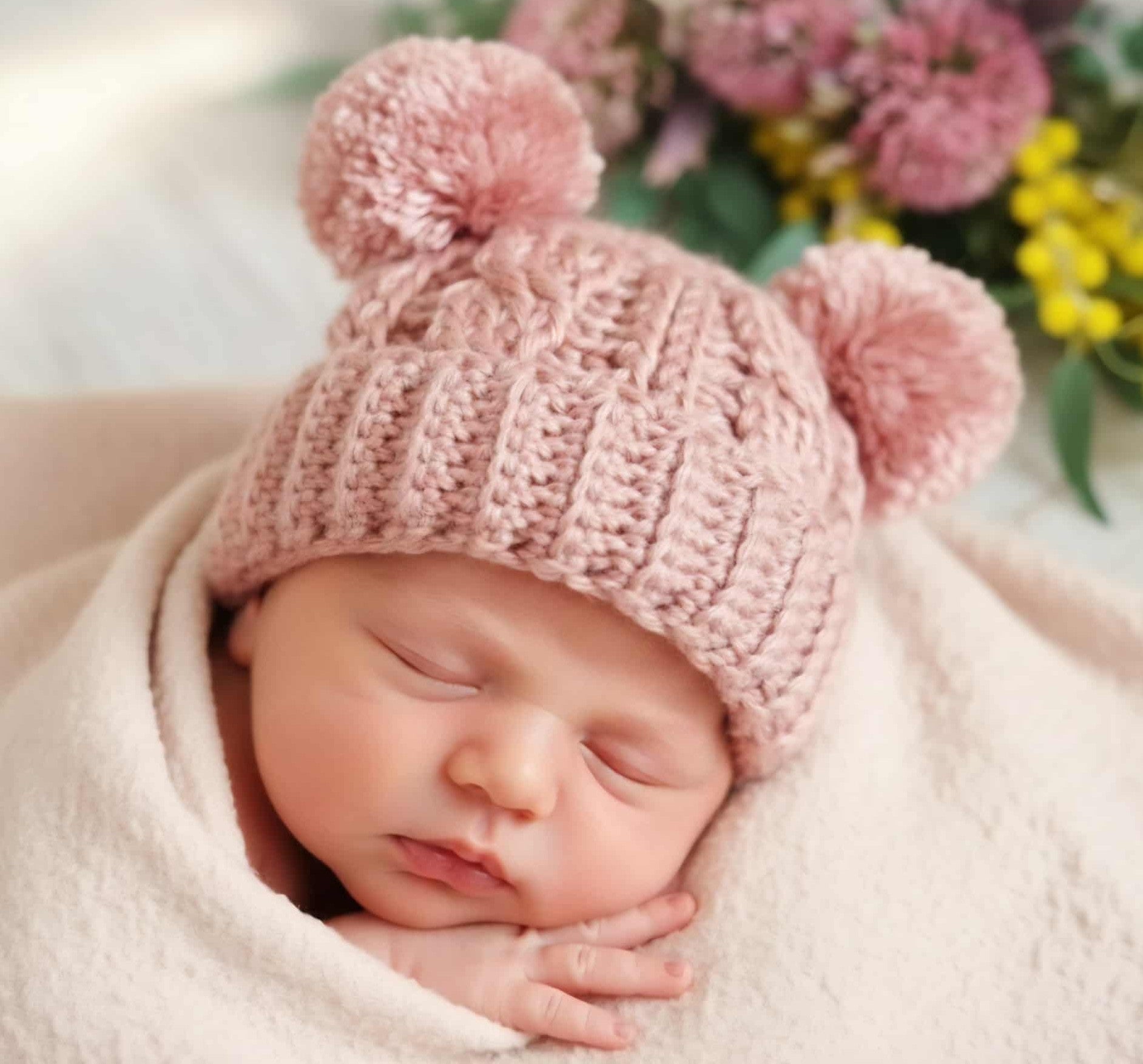 Baby Beanie | Newborn | Cable | Crochet | Knit | Hat