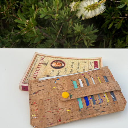 Purse Pal Wallet - Natural Metallic Portuguese Rainbow Cork  | Ready to ship | FREE Postage