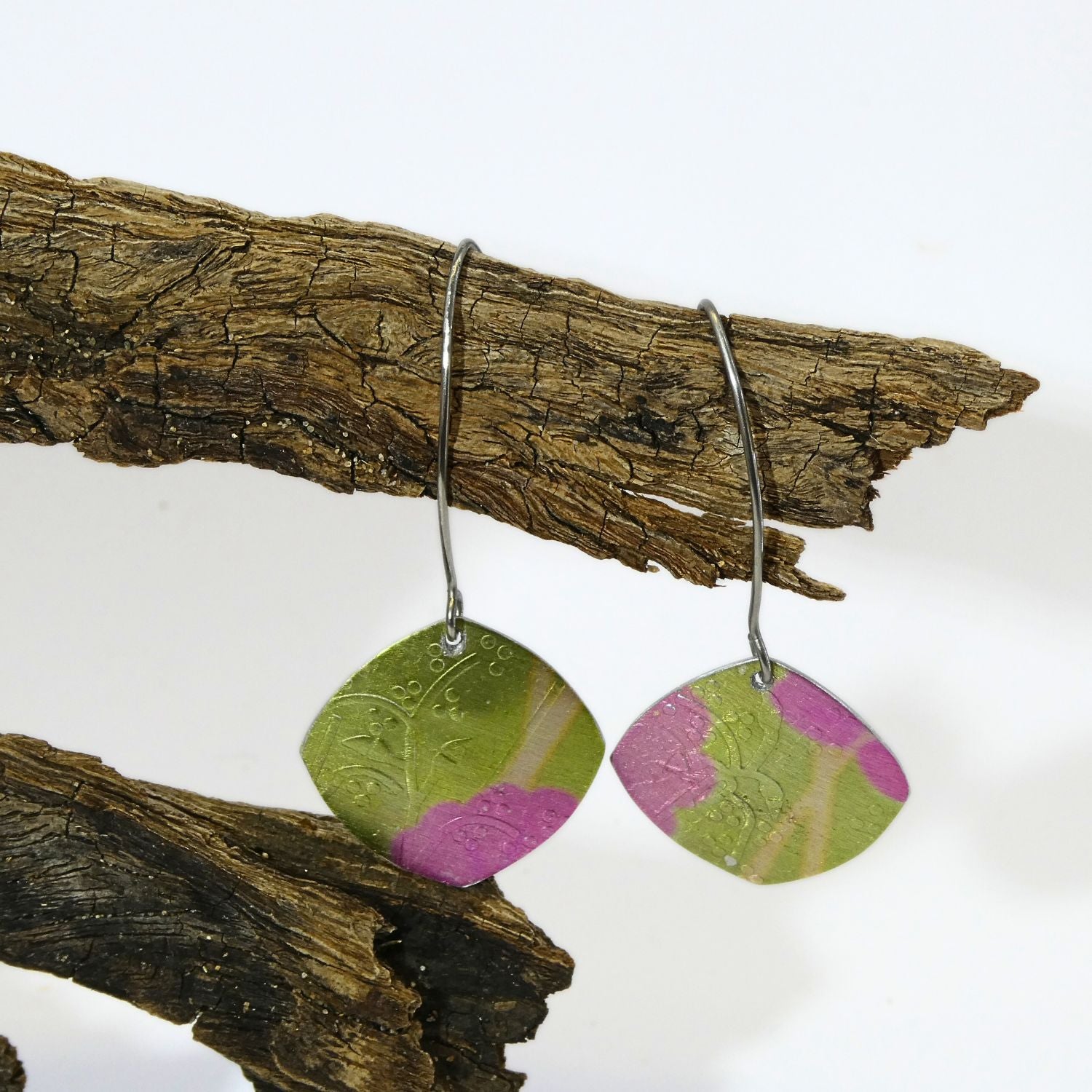 Anodised aluminium earrings Cherry Blossom Collection